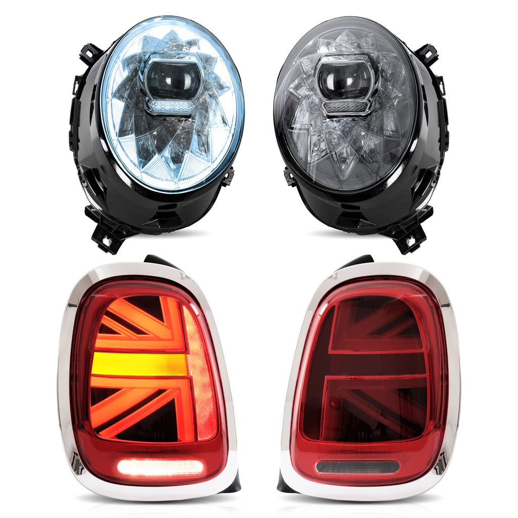 Vland Headlights+Tail Lights For Mini F55 F56 F57 Halogen 2014-2023  [E-mark]