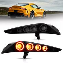 Carregar imagem no visualizador da galeria, Vland-Tail-Lights-For-19-24-Toyota-GR-Supra-A90-A91-YAB-SPR-0568-Smoked-Lens-with-Amber-TurnSight_1