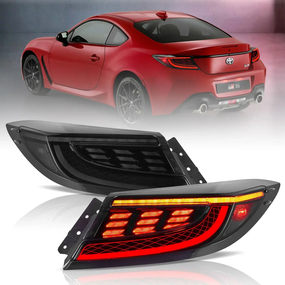 21-UP Toyota 86 GR86 & Subaru BRZ VLAND Full LED Tail lights With Dyna ...