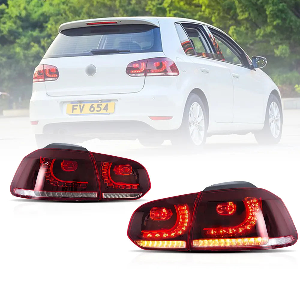 08-14 Volkswagen Golf 6th Gen Mk6 Vland LED Tail Lights With Amber Sequential Turn Signal
