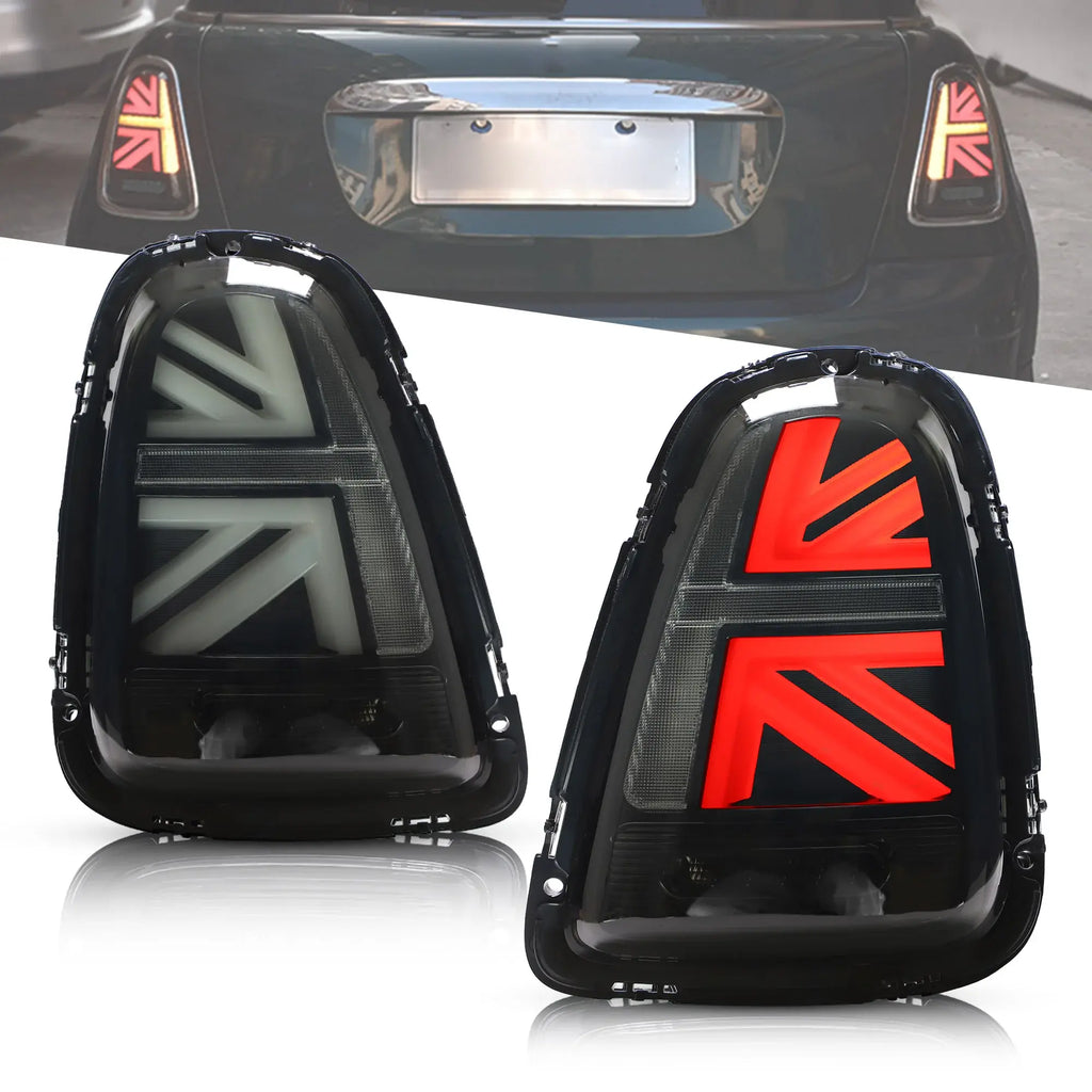 07–15 Mini Cooper Hatch R56 R57 R58 R59 Vland LED-Rückleuchten mit bernsteinfarbenem sequentiellem Blinker