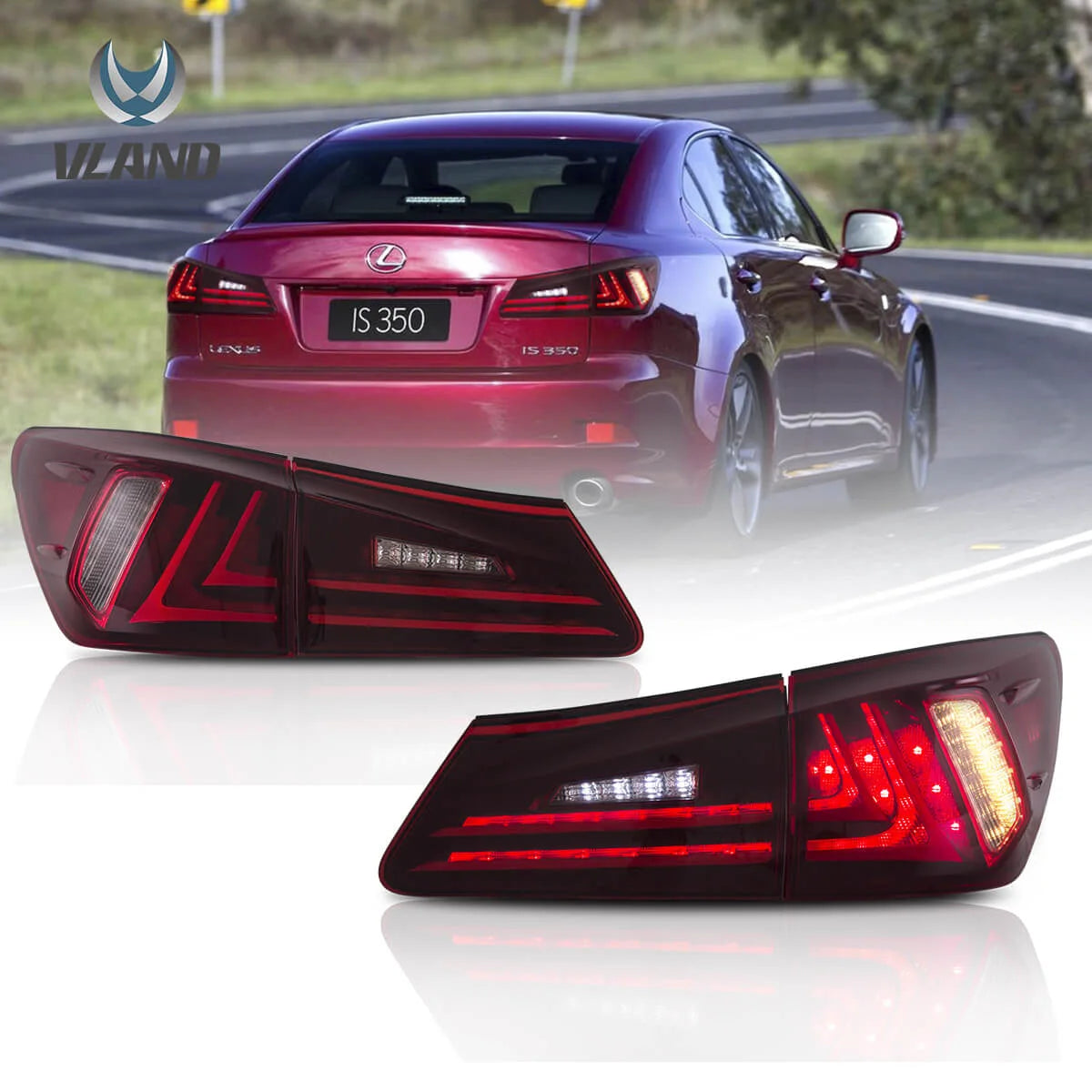 Vland Carlamp LED Tail Lights For Lexus 2006-2012 IS250 IS350 ISF Red ...