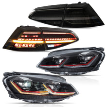 Charger l'image dans la galerie, Vland Headlights &amp; Tail Lights For 2012-2016 Golf MK7 Full LED [E-mark]