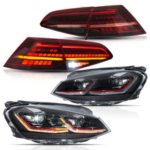 Charger l'image dans la galerie, Vland Headlights &amp; Tail Lights For 2012-2016 Golf MK7 Full LED [E-mark]