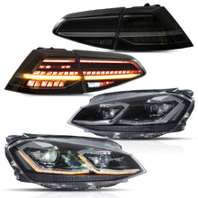 Charger l'image dans la galerie, Vland Headlights &amp; Tail Lights For 2012-2016 Golf MK7 Full LED [E-mark]