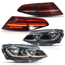 Charger l'image dans la galerie, Vland Headlights &amp; Tail Lights For 2012-2016 Golf MK7 Full LED [E-mark]
