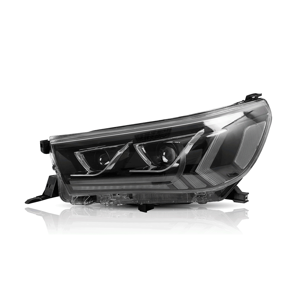 Vland Carlamp LED-Scheinwerfer für Toyota Hilux Vigo Revo 2015–2019, ABS, PMMA, Glas
