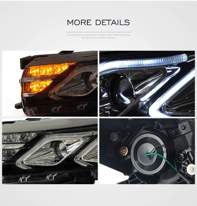Vland Carlamp LED Projector Headlights for Toyota Corolla 2014 2015 2016 2017