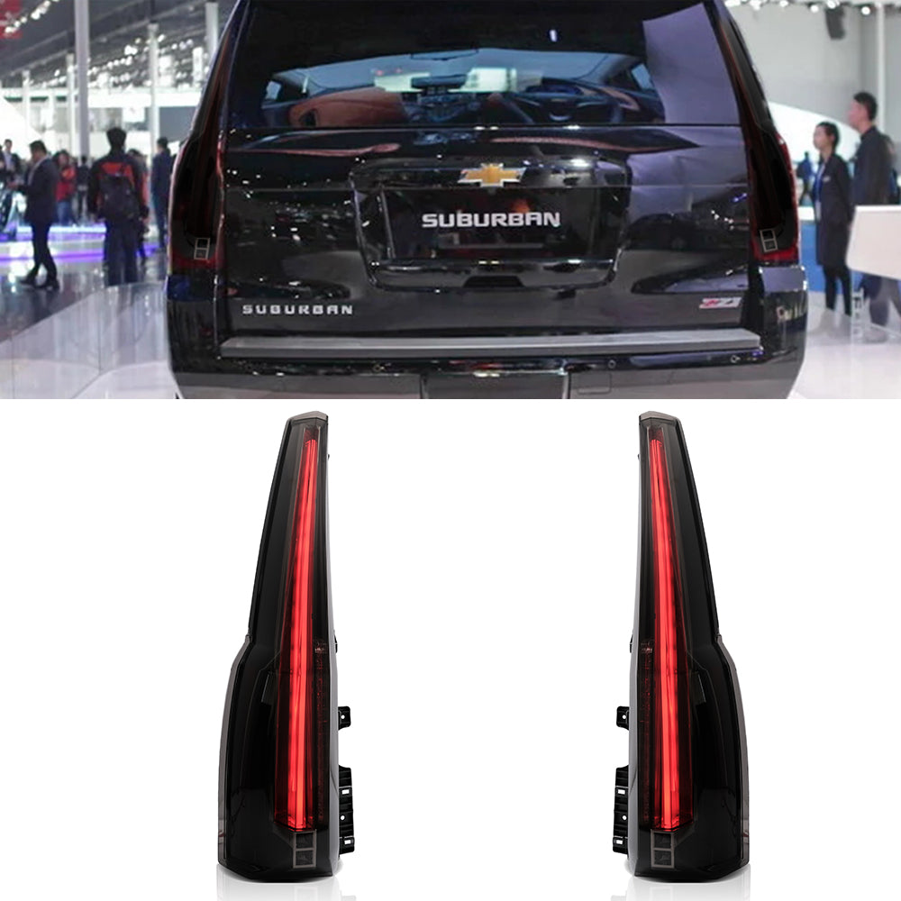 Vland Carlamp LED Tail Lights For Chevy Tahoe/Suburban 2015-2020 Smoked