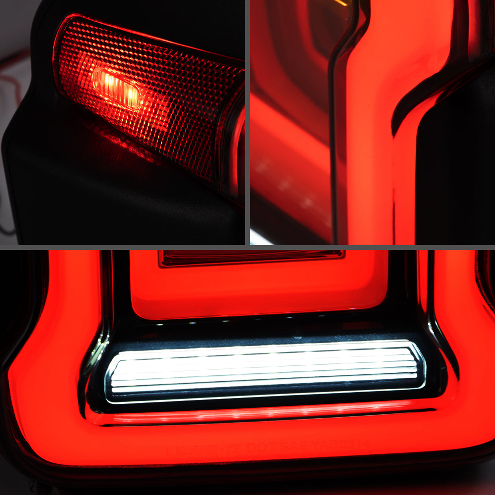 Vland Carlamp Tail Lights for Jeep Wrangler 2018-2021 with Dynamic Animation and Dual Reverse Lights ( Not Fit JK)  Smoked Lens