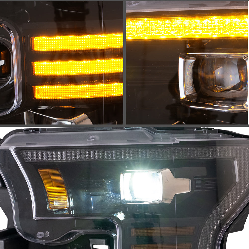 Vland Carlamp LED-Scheinwerfer für Ford F150 2015–2017, Ford Raptor 2016–2021