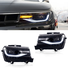 Carica l&#39;immagine nel visualizzatore di Gallery, headlights For Chevrolet Camaro 2014-2015 With Sequential Indicators(Bulbs NOT Included)