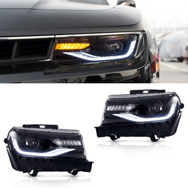 headlights For Chevrolet Camaro 2014-2015 With Sequential Indicators(Bulbs NOT Included)