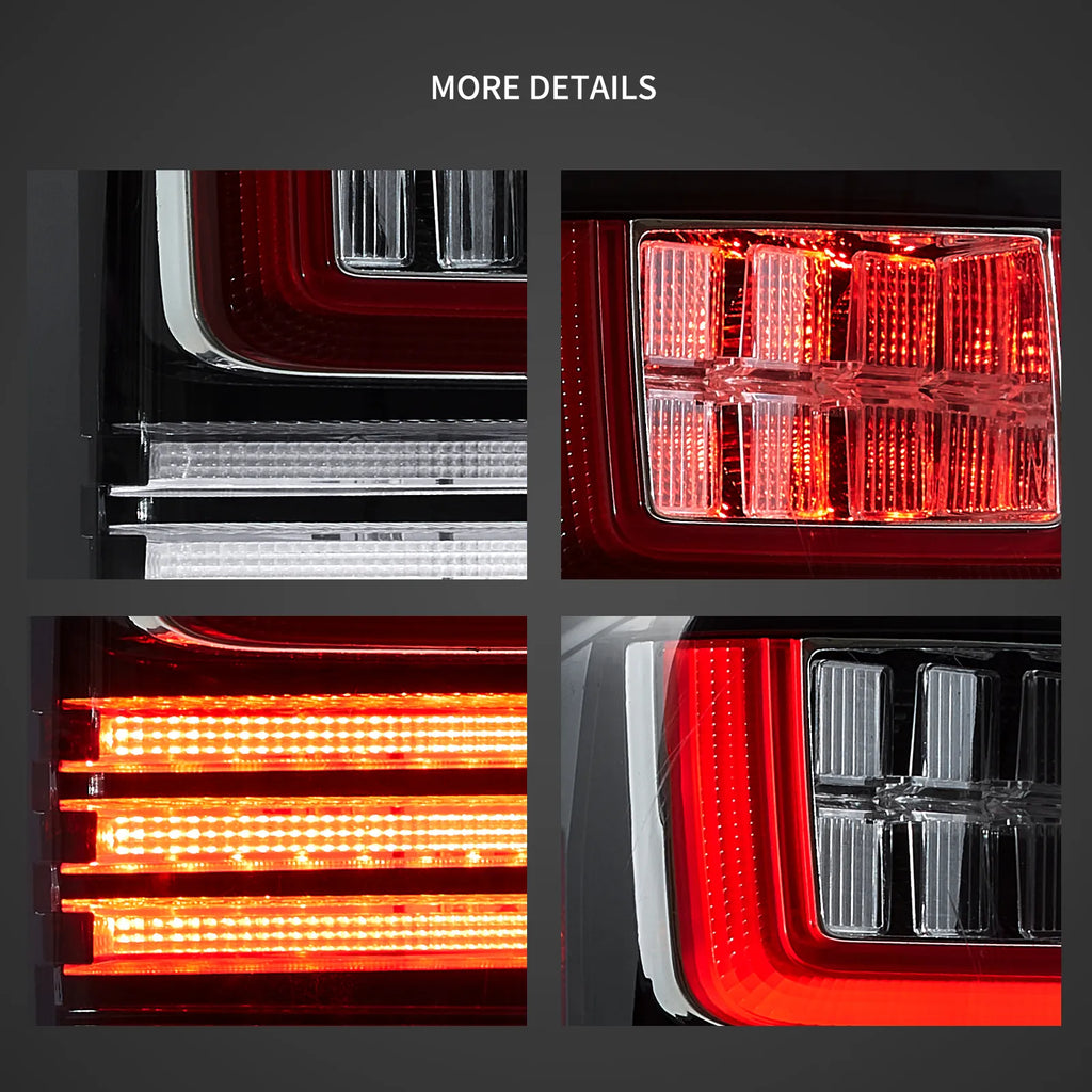 14-18 GMC Sierra 1500 2500HD 3500HD Vland II LED Tail Lights With Dynamic Welcome Lighting Clear