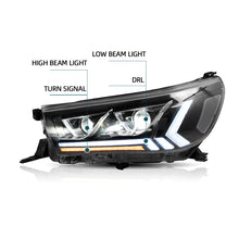Cargar imagen en el visor de la galería, Vland Carlamp LED Headlights For Toyota Hilux Vigo Revo 2015-2019 ABS, PMMA, GLASS Material