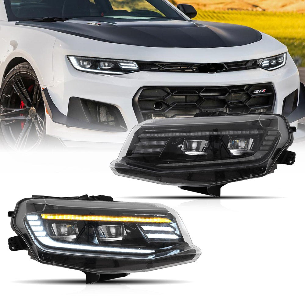 Vland Carlamp LED Projector Headlights For Chevrolet / Chevy Camaro LT SS RS ZL LS 2016-2018