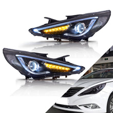 Carregar imagem no visualizador da galeria, Vland Carlamp  Dual Beam Headlights For Hyundai 2011-2014 Sonata Sequential Demon Eye (Bulbs Not Included)