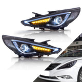 Vland Carlamp Dual Beam Sequential Headlights For Hyundai Sonata 2011-2014  Q5 (Bulbs Not Included)