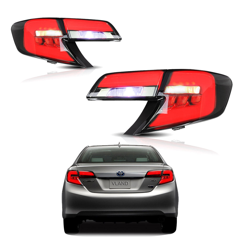 Vland Carlamp LED Tail Lights For Toyota Camry  2012-2014 Red Lens