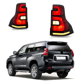 2010-2016 Full LED Taillights for Toyota Land Cruiser Prado Red Lens