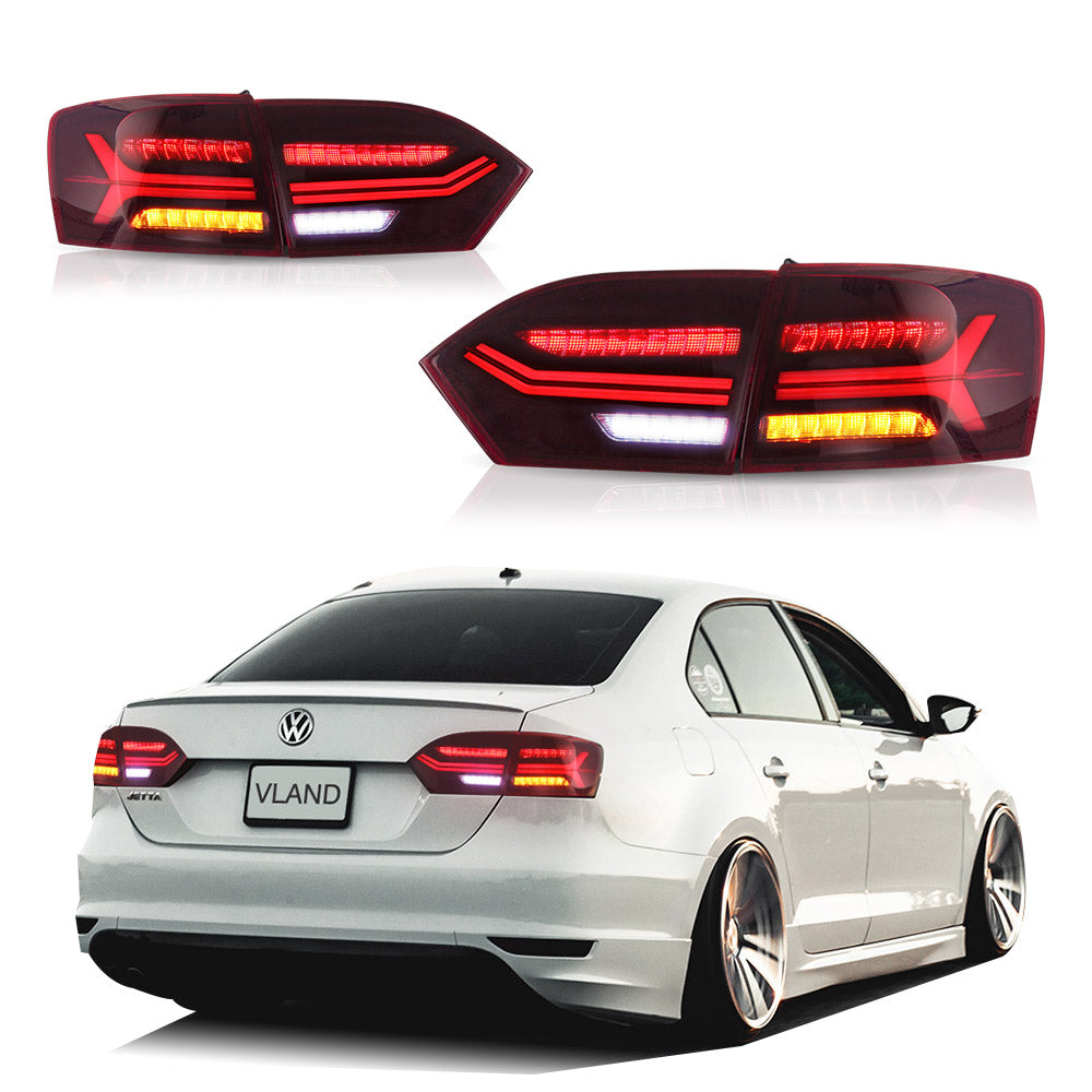 11-14 VW Jetta MK6 Vland LED Aftermarket Tail Lights With Sequential T ...