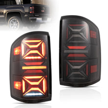 Charger l&#39;image dans la galerie, 14-18 GMC Sierra 1500 2500HD 3500HD Vland III LED Tail Lights With Dynamic Welcome Lighting Clear