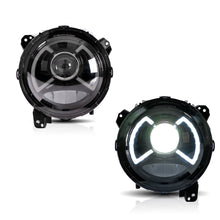 Carica l&#39;immagine nel visualizzatore di Gallery, Vland Jeep Wrangler 2018-UP Full LED Dual Beam Projector Headlights With Blue DRL