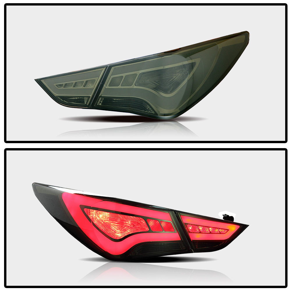 Vland Carlamp Voll-LED-Rückleuchten für Hyundai Sonata 6. Generation Limousine 2011–2014, ABS, PMMA, Glas