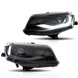 16-18 Chevrolet Camaro & 19-24 Camaro ZL1 Vland LED Dual Beam Projector HeadLights Black