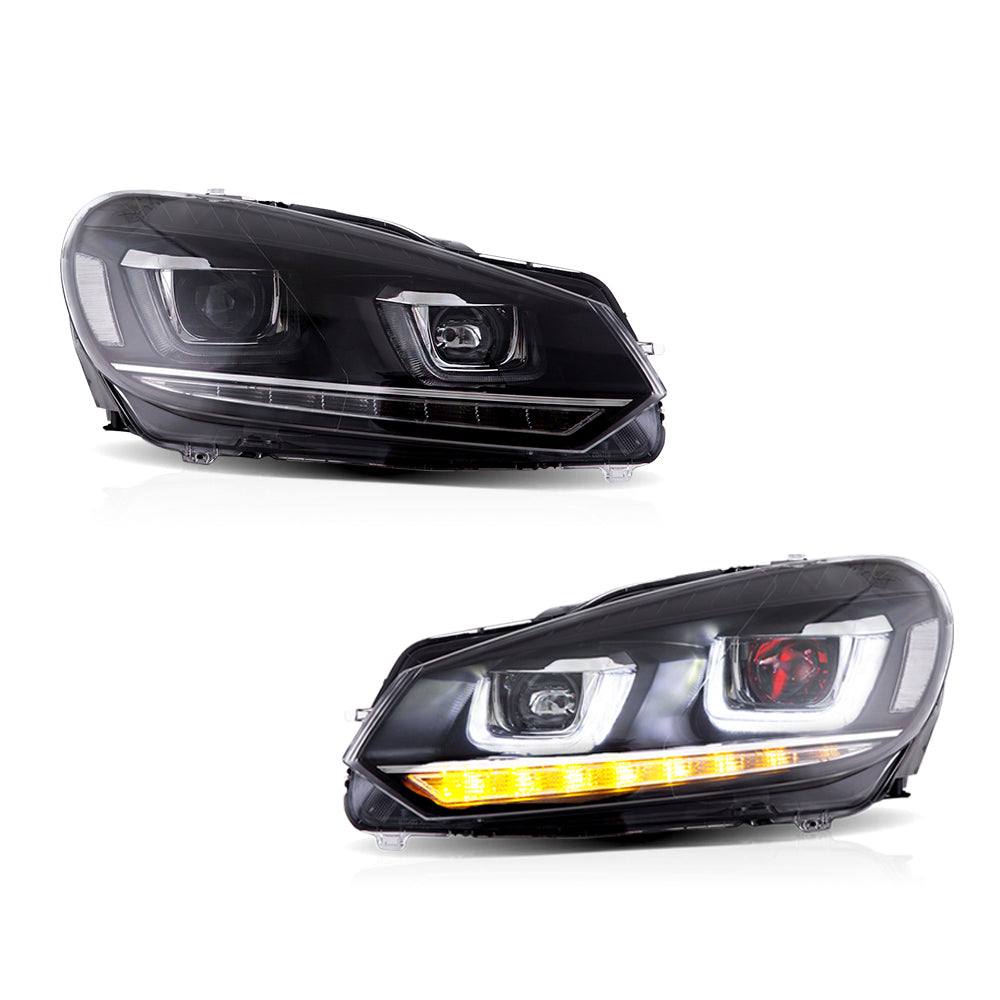 VLAND LED Headlights for Volkswagen Golf Mk6 2010-2014 with Demon Eyes (NOT FIT FOR GIT and GTR Models)