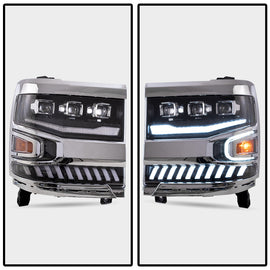 Vland Carlamp Full LED Projector Headlights For Chevrolet Silverado 1500 2016-2018 With LED lens dual beam