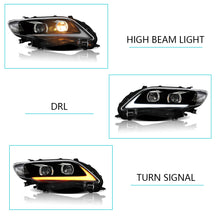 Laden Sie das Bild in den Galerie-Viewer, Vland Carlamp LED-Scheinwerfer für Toyota Corolla 2011 2012 2013 (Glühbirnen sind nicht im Lieferumfang enthalten).