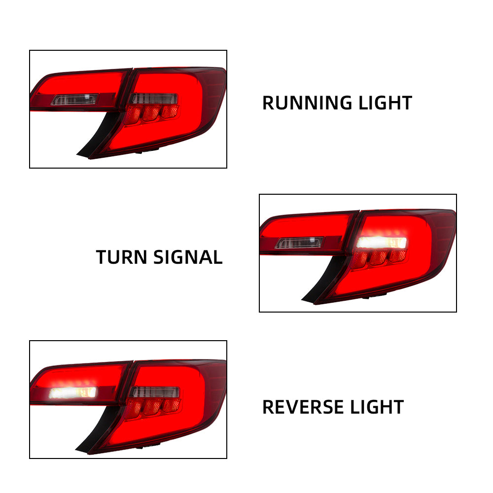 Vland Carlamp LED-Rückleuchten für Toyota Camry 2012–2014, rote Linse