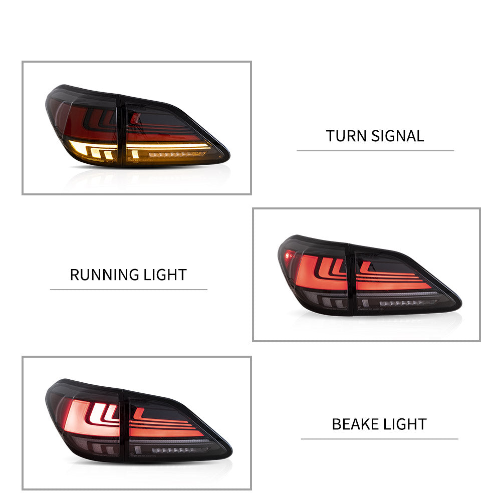 Vland Carlamp Full LED задни светлини за Lexus 2010-2015 RX 270/330/350 Червени прозрачни