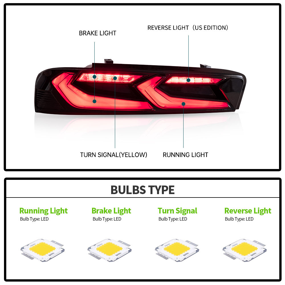 2016-2018 Chevrolet Chevy Camaro Tail Lights