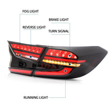 Charger l&#39;image dans la galerie, Vland Carlamp Tail Lights for Honda Accord 10th 2018-up w/sequential indicators Red Lens