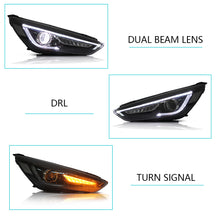 Load image into Gallery viewer, Vland Carlamp LED Projector Headlights Compatible with Focus 2015-2018 ( NOT Included Bulbs) Dual Beam
