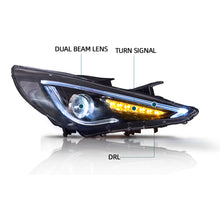 Charger l&#39;image dans la galerie, Vland Carlamp Dual Beam Sequential Headlights For Hyundai Sonata 2011-2014  Q5 (Bulbs Not Included)