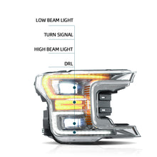 Load image into Gallery viewer, Vland Carlamp Headlight For Ford F150 2018-2020 Without Sequential Turn Signal chrome