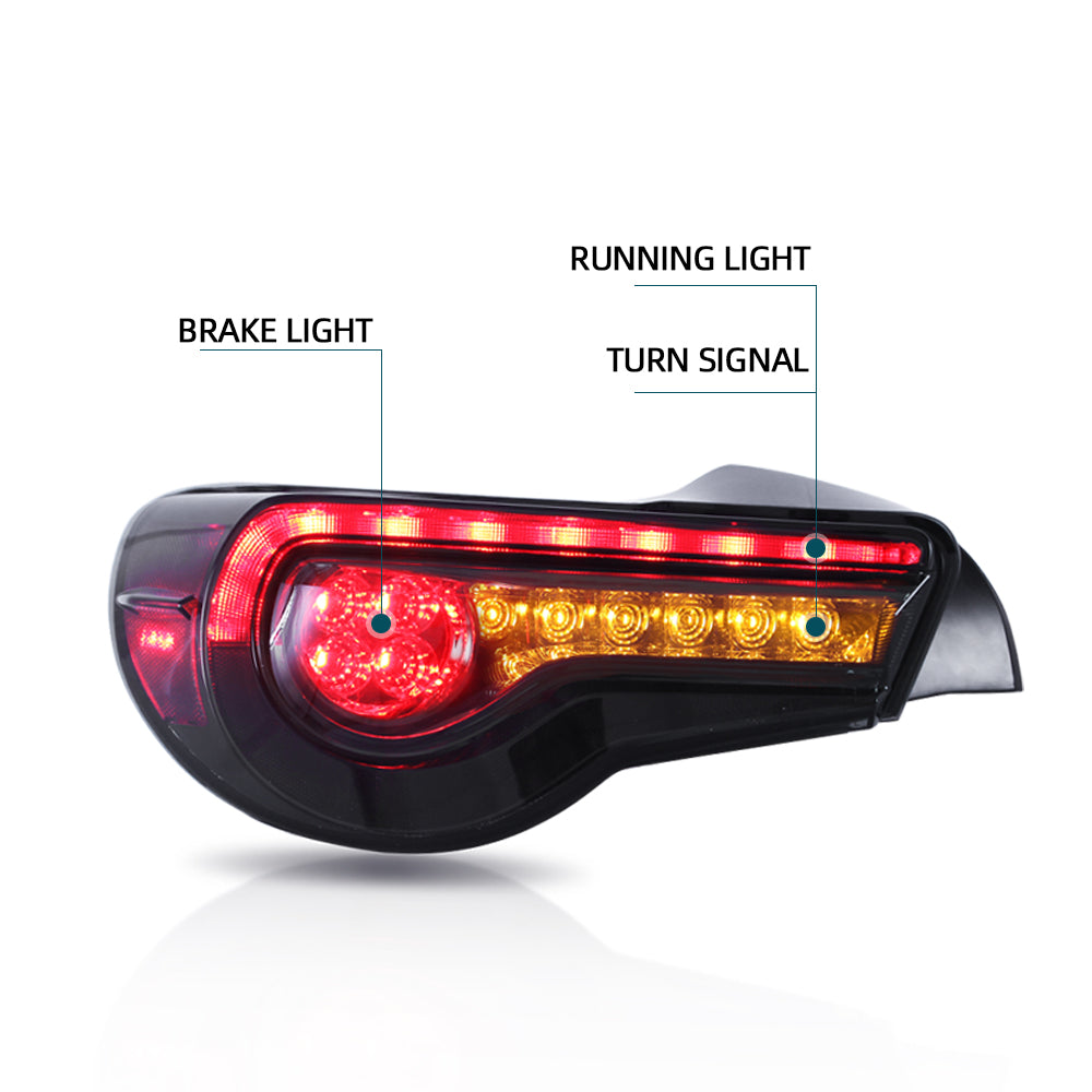 Vland Carlamp LED Tail Light For 2013-2020 Toyota 86,Subaru BRZ,Scion FR-S Smoked Lens