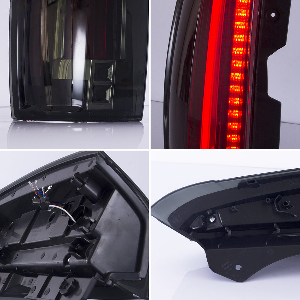 Vland Carlamp LED Tail Lights For 2007-2014 Cadillac Escalade Smoked Lens