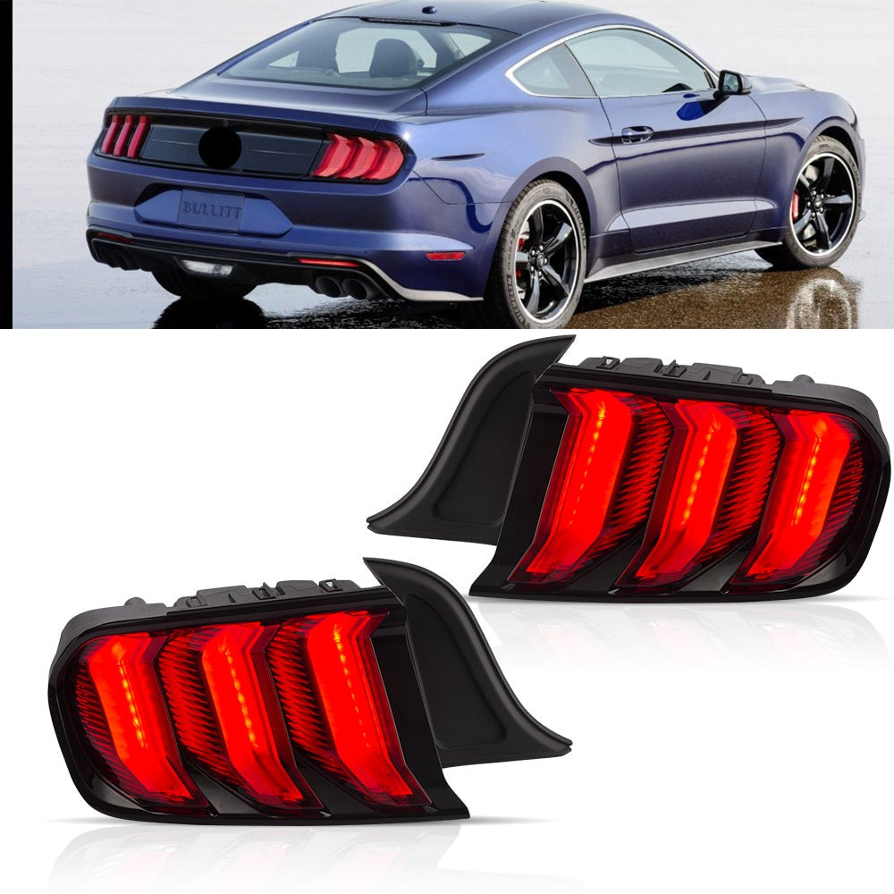 2015-2019 LED Multi Mode Tail Lights for 2015-2019 Ford Mustang 5 Modes  Red