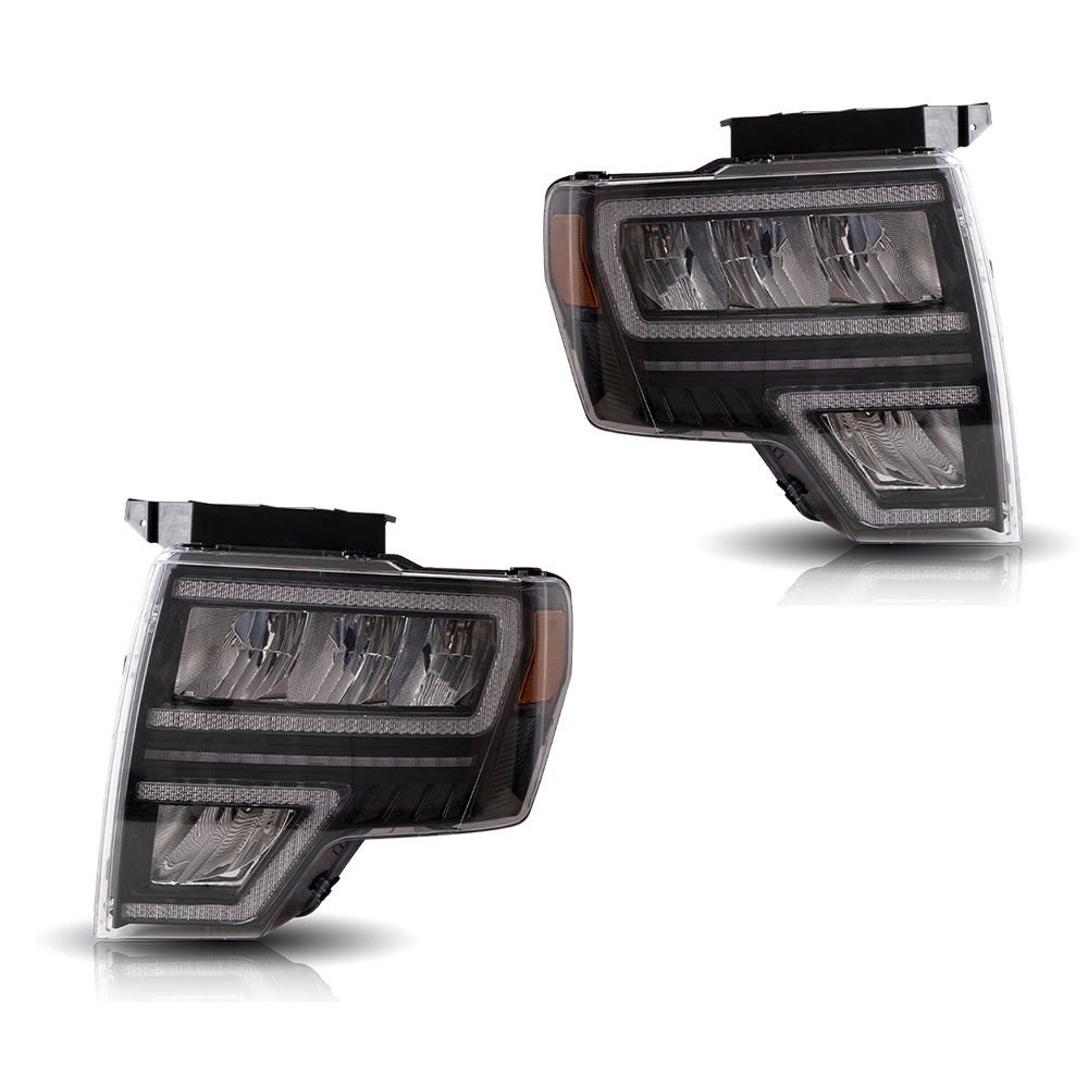 Vland Carlamp Projector Headlights Fit for Ford F150 2009-2014(Not Fit For F250/F350)
