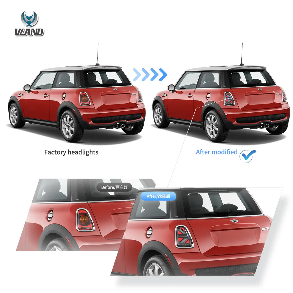 07-15 Mini Cooper 2th Gen(R56 R57 R58 R59) Vland II LED Tail Lights With Amber Sequential Turn Signal