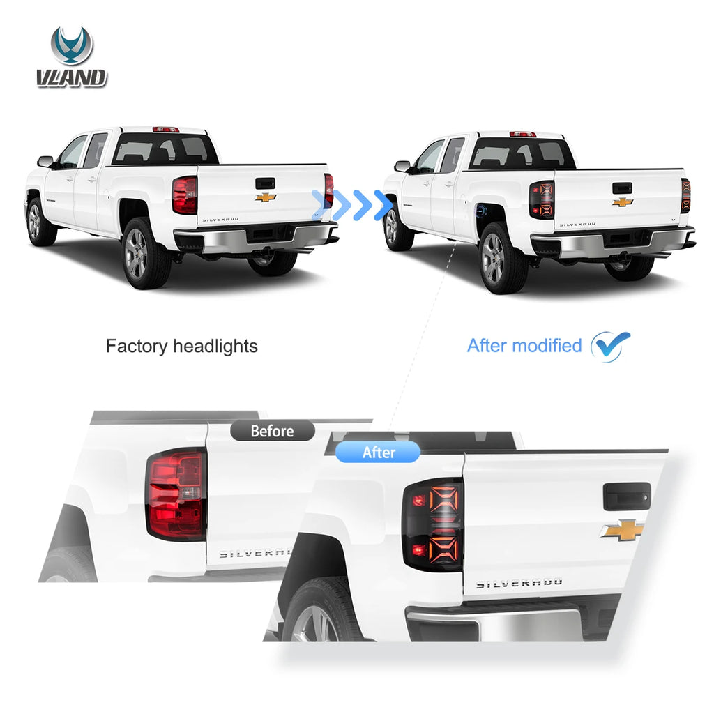 14-18 Chevrolet Silverado Vland III LED Tail Lights With Dynamic Welcome Lighting