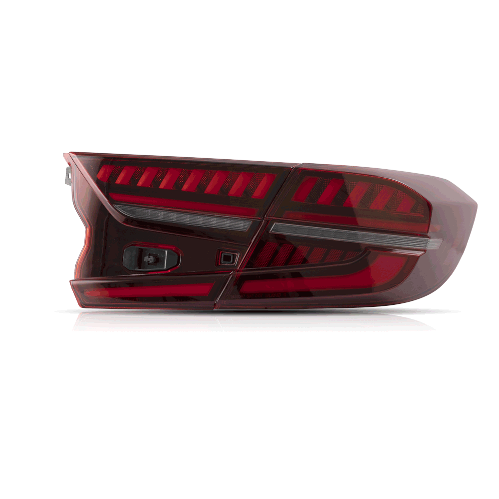 Vland Carlamp Tail Lights for Honda Accord 10th 2018-up w/sequential indicators Red Lens