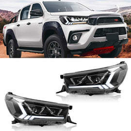  Toyota Hilux Vigo Revo LED Headlights 2015-2019 ABS, PMMA, GLASS Material
