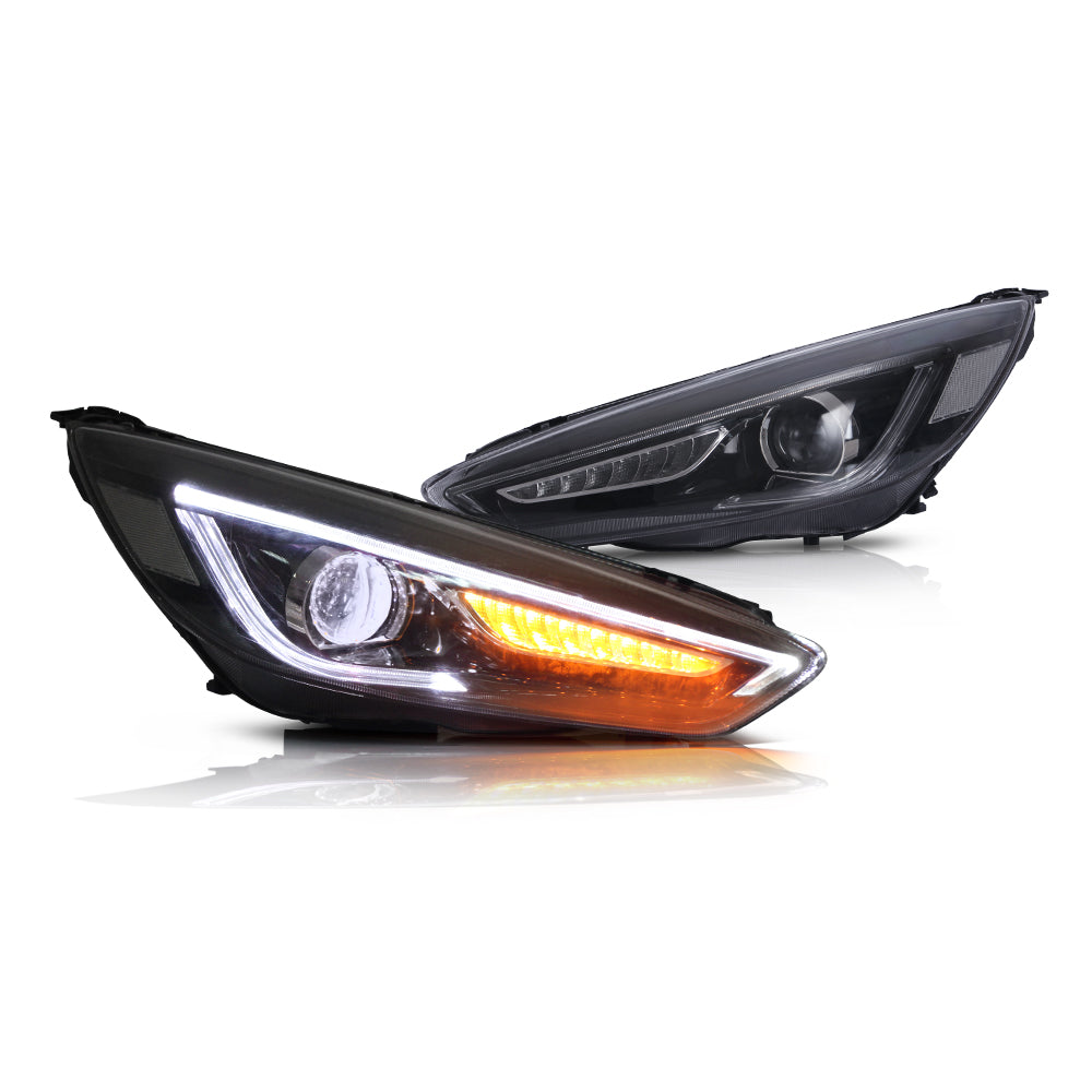 Vland Carlamp LED Projector Headlights Compatible with Focus 2015-2018 ( NOT Included Bulbs) Dual Beam