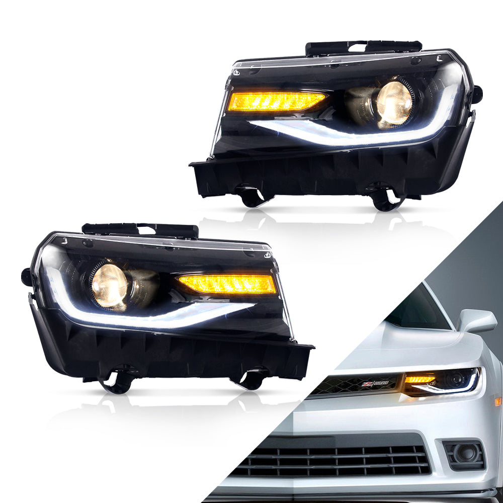 headlights For Chevrolet Camaro 2014-2015 With Sequential Indicators(Bulbs NOT Included)