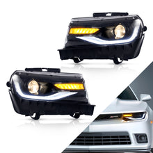 Cargar imagen en el visor de la galería, headlights For Chevrolet Camaro 2014-2015 With Sequential Indicators(Bulbs NOT Included)
